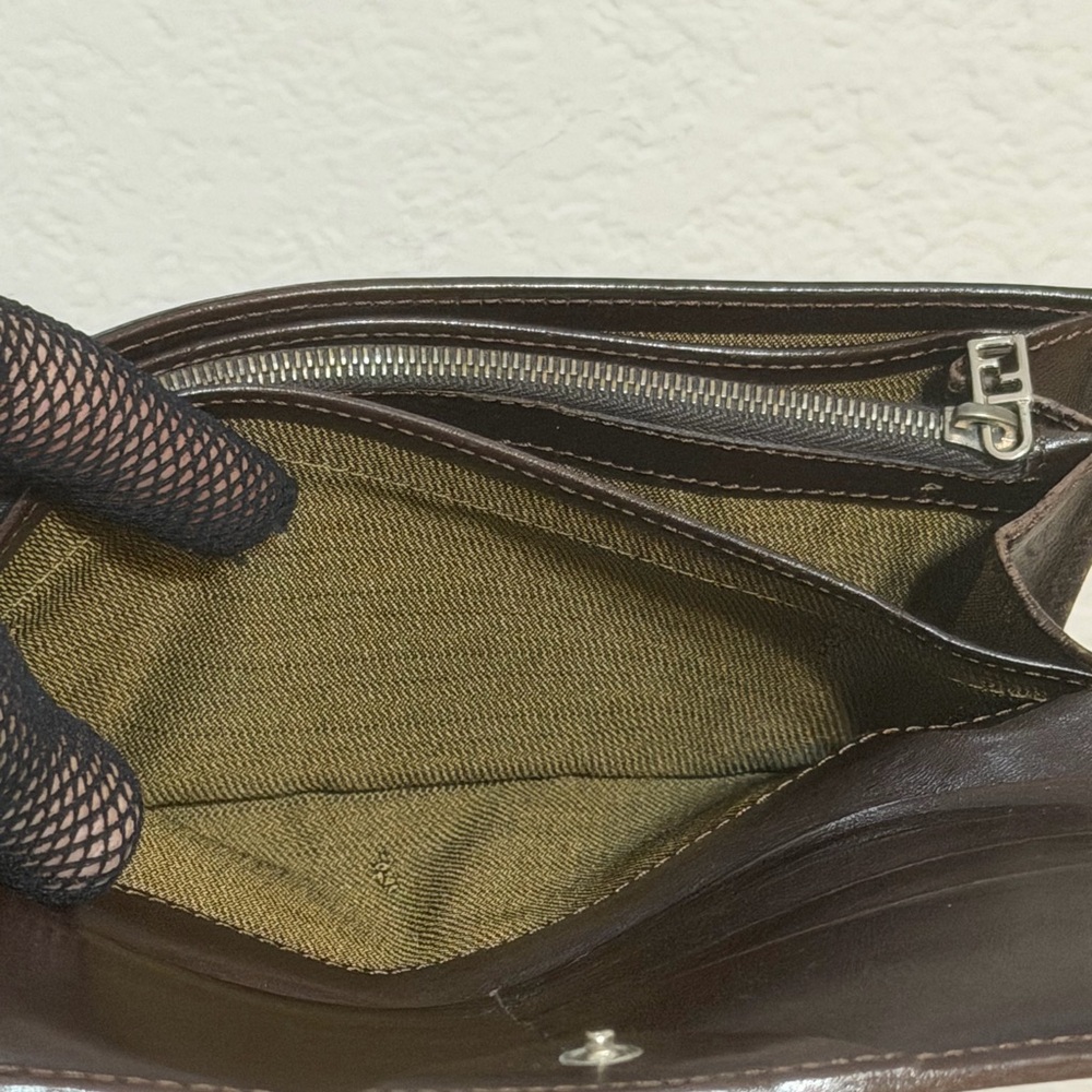 FENDI Zucca Canvas Leather Long Bifold Wallet - Picture 5 of 8